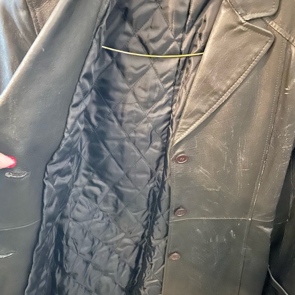 Long vintage leather jacket - Picture 7 of 8